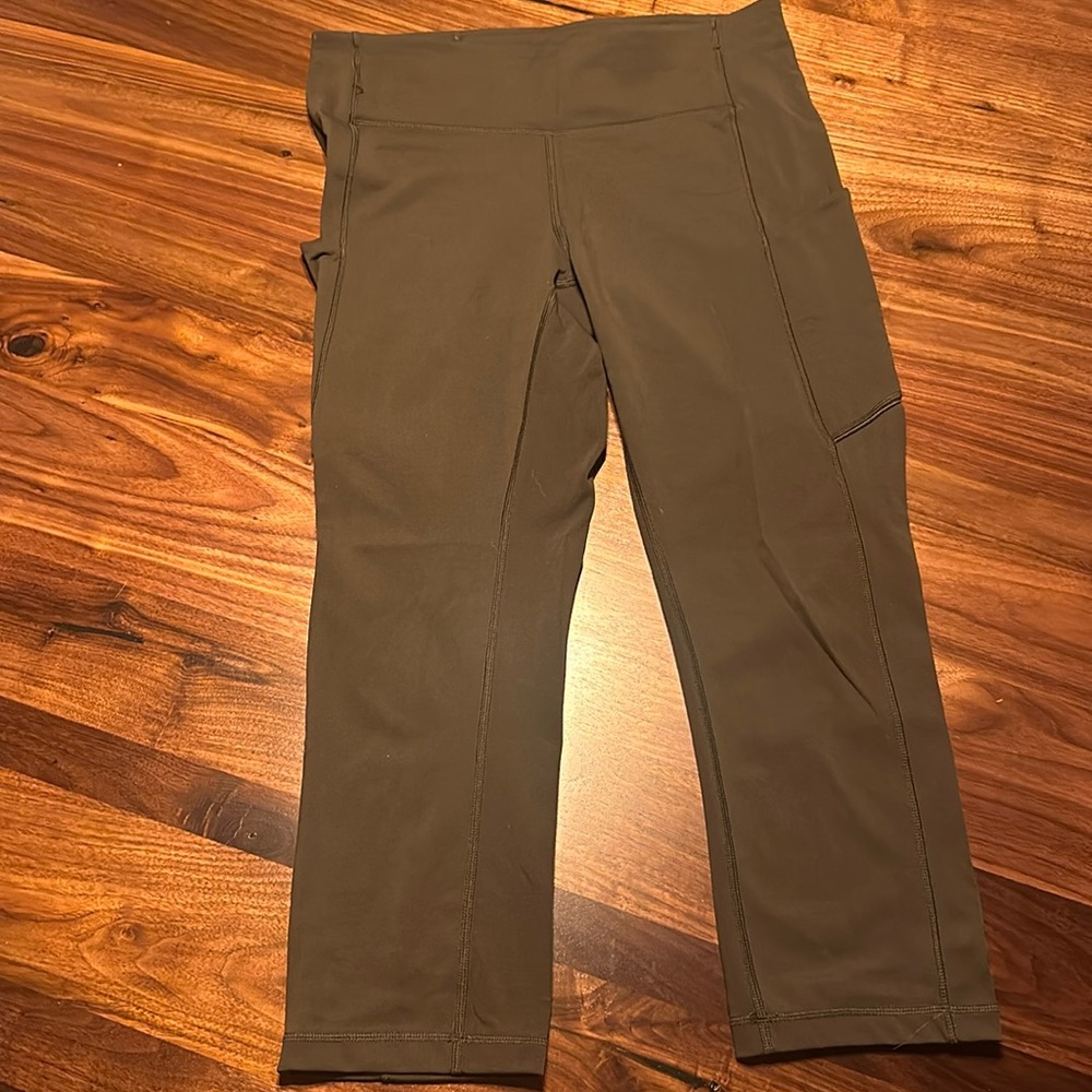 Lululemon cropped olive green leggings